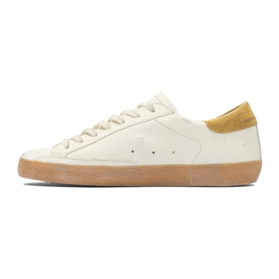 Golden Goose Super-Star White Gold Heel Low Top Sneakers