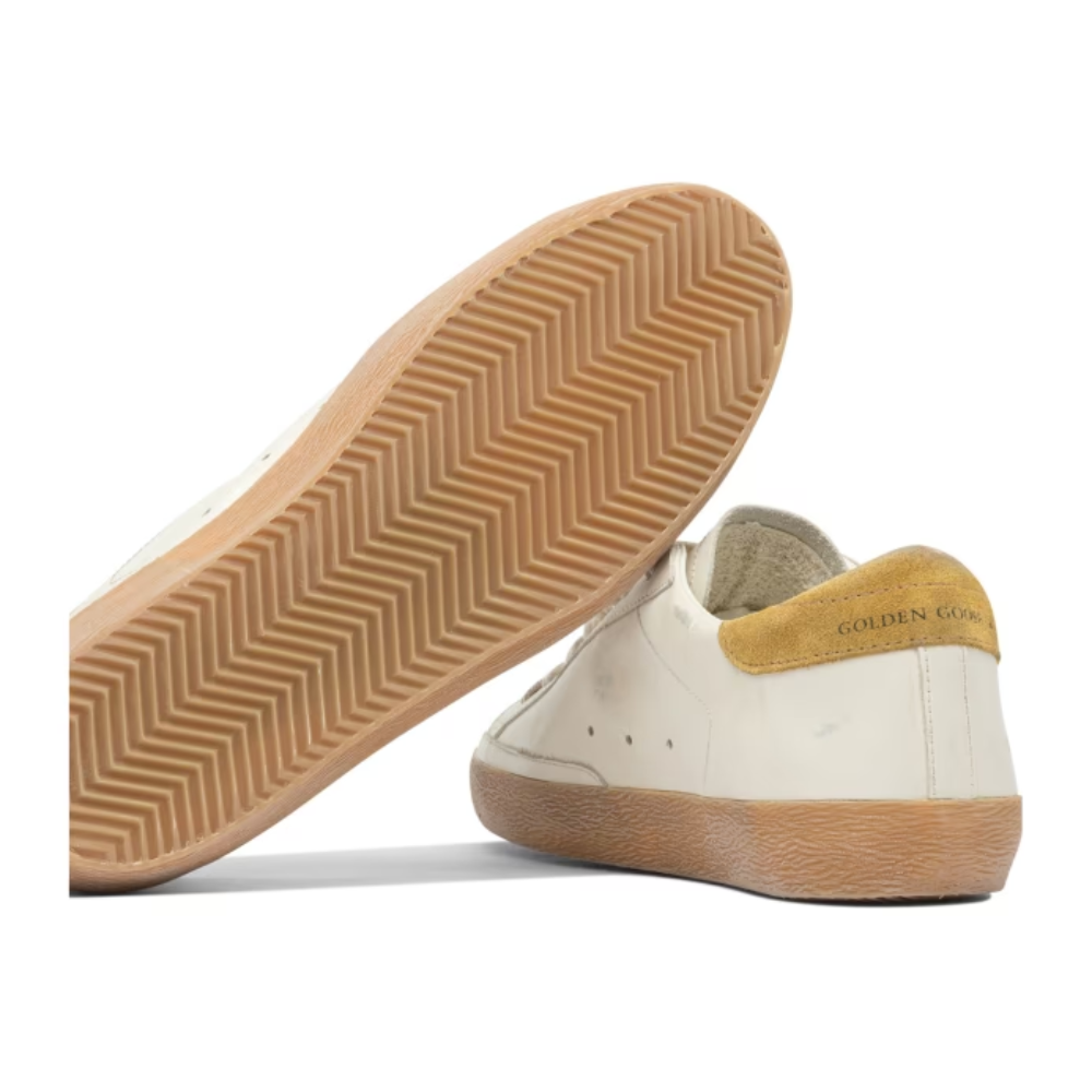 Golden Goose Super-Star White Gold Heel Low Top Sneakers