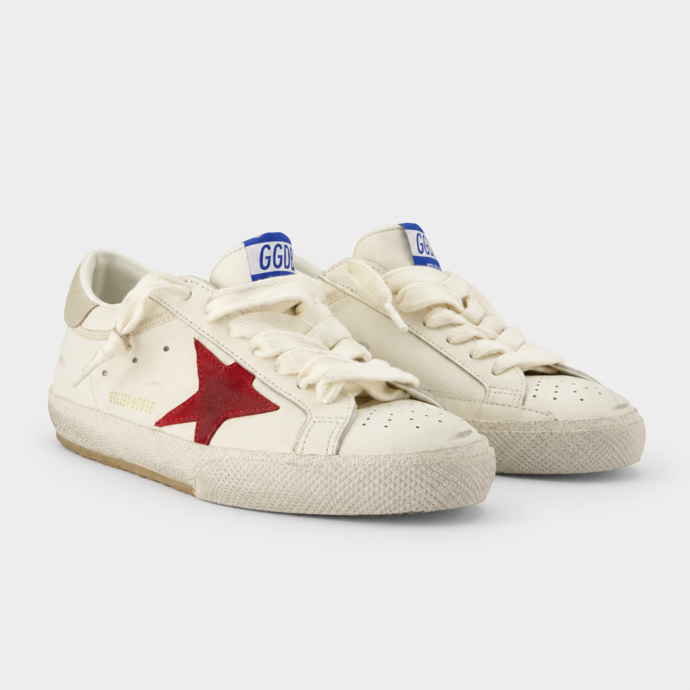 Golden Goose Super-Star White Red Star Low Top Sneakers
