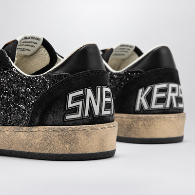 Golden Goose Women's Ball Star Black Glitter Low Top Sneakers