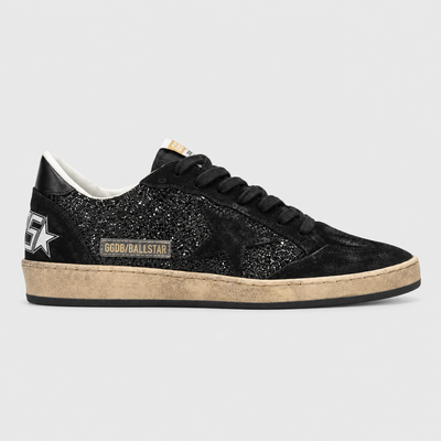 Golden Goose Women's Ball Star Black Glitter Low Top Sneakers