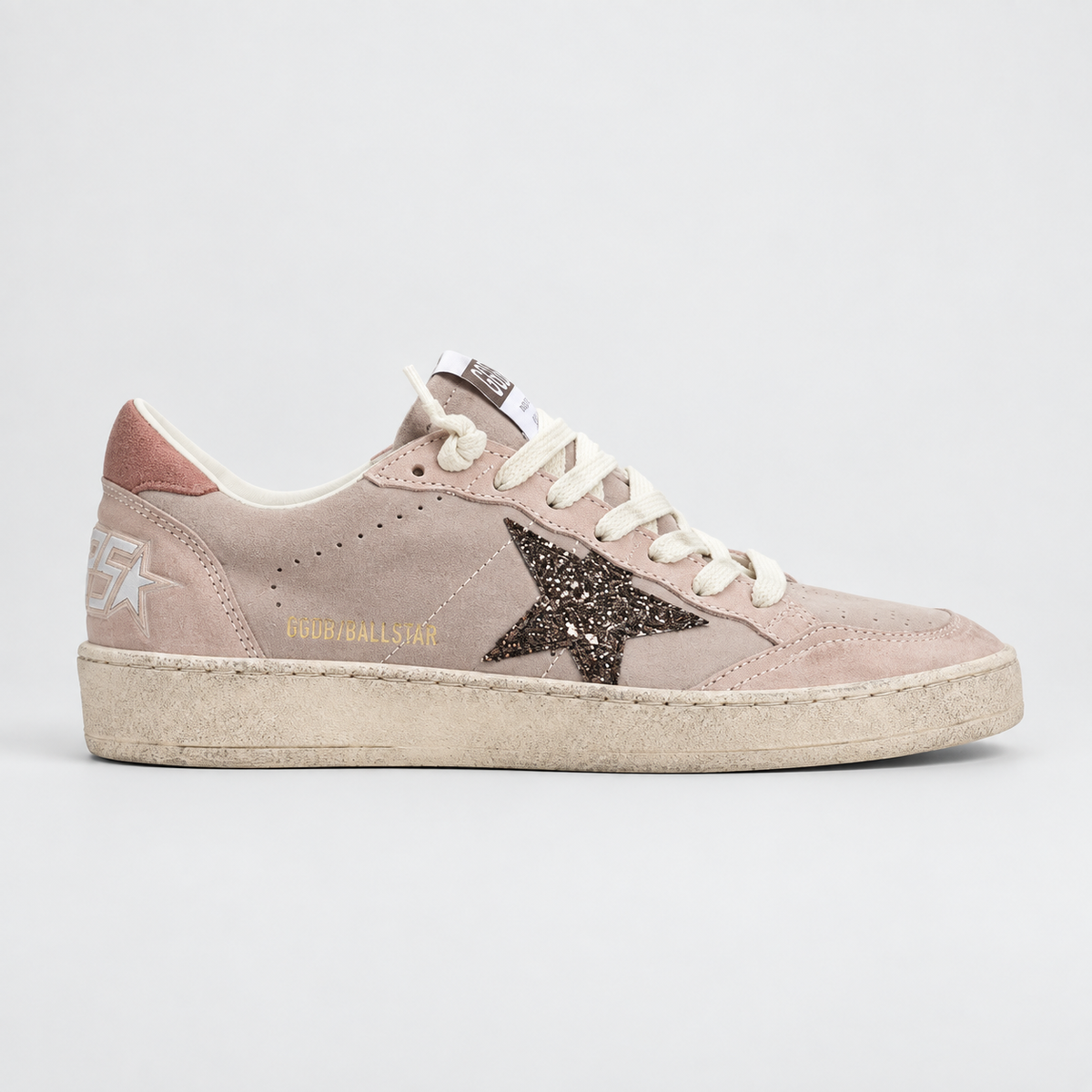 Golden Goose Women's Ball Star Pink Glitter Star Low Top Sneakers