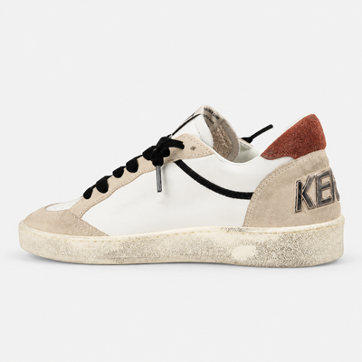 Golden Goose Women's Ball Star White Beige Gold Star Low Top Sneakers