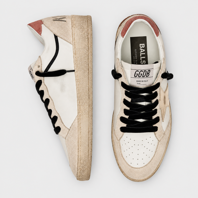 Golden Goose Women's Ball Star White Beige Gold Star Low Top Sneakers