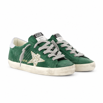 Golden Goose Women's Super-Star Green Suede Sneakers