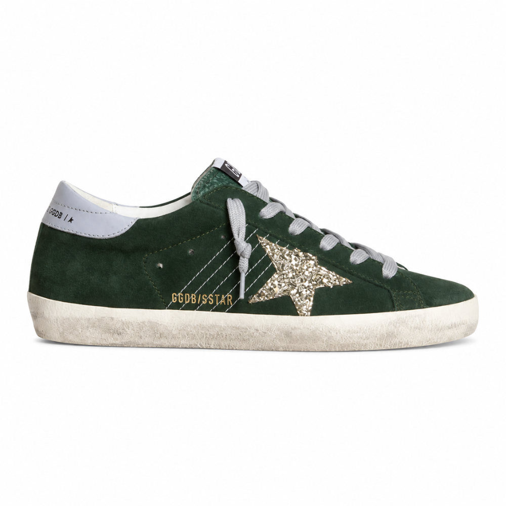 Golden Goose Women's Super-Star Green Suede Sneakers