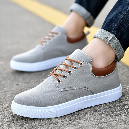 Canvas Sneakers for Men | White Outsole and Lace-Up Design