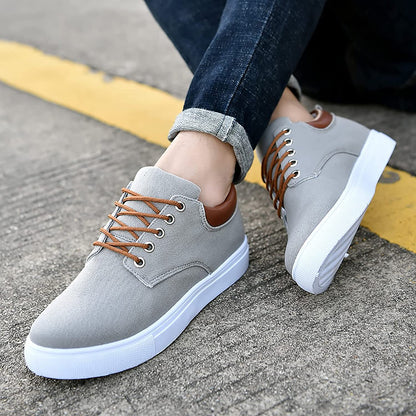 Canvas Sneakers for Men | White Outsole and Lace-Up Design