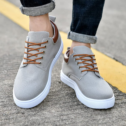 Canvas Sneakers for Men | White Outsole and Lace-Up Design