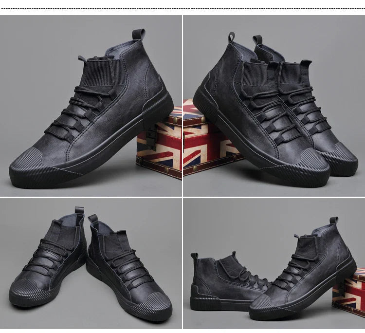 High-Top Sneakers for Men | Ribbed Sock Collar