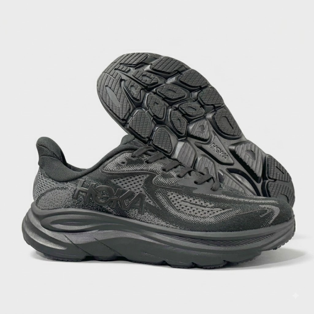 HOKA Clifton 10 Wide Triple Black Running Shoes