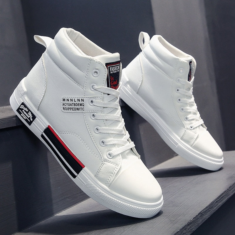 High-Top Sneakers for Men | Graphic Patch and Contrast Sole Detail