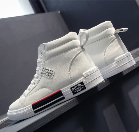 High-Top Sneakers for Men | Graphic Patch and Contrast Sole Detail