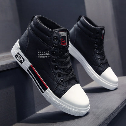 High-Top Sneakers for Men | Graphic Patch and Contrast Sole Detail