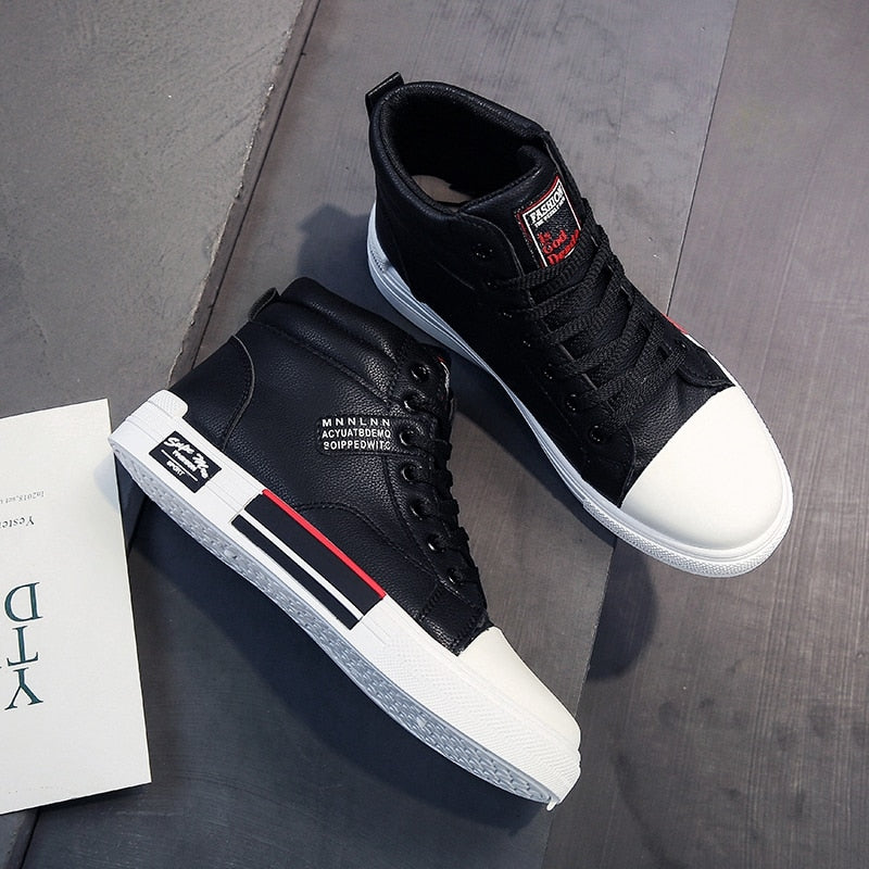 High-Top Sneakers for Men | Graphic Patch and Contrast Sole Detail