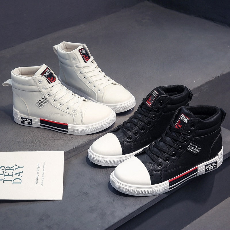 High-Top Sneakers for Men | Graphic Patch and Contrast Sole Detail