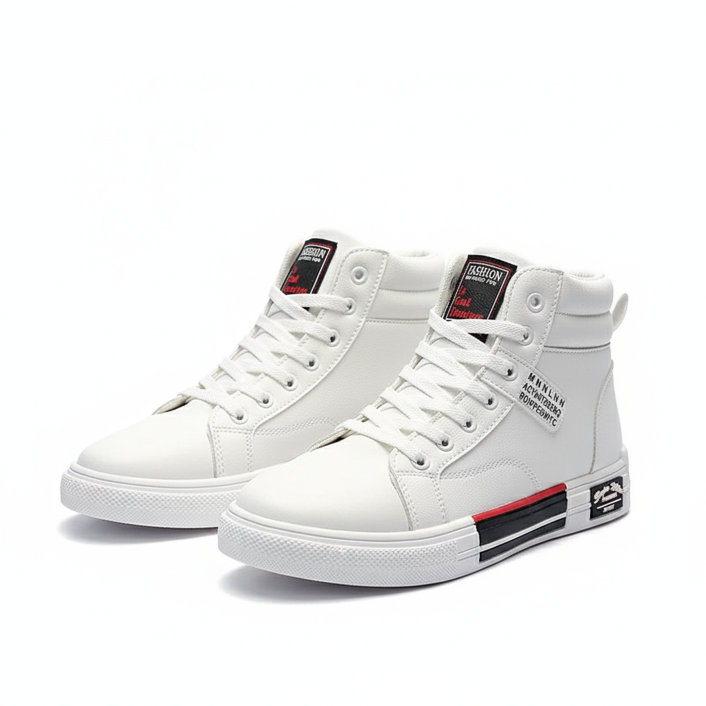 High-Top Sneakers for Men | Graphic Patch and Contrast Sole Detail