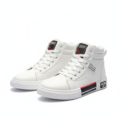 High-Top Sneakers for Men | Graphic Patch and Contrast Sole Detail