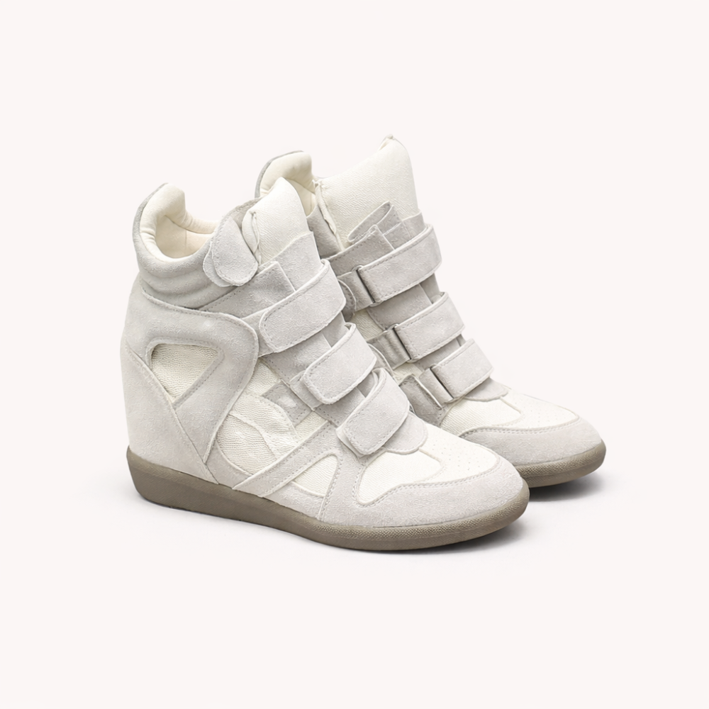 Isabel Hook Loop Wedge Suede Sneakers for Women | Hidden Heel