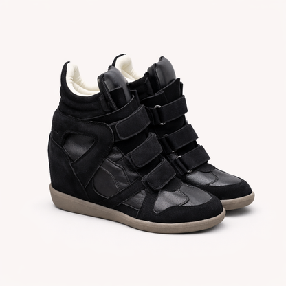Isabel Hook Loop Wedge Suede Sneakers for Women | Hidden Heel