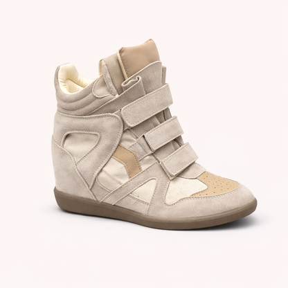 Isabel Hook Loop Wedge Suede Sneakers for Women | Hidden Heel