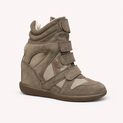 Isabel Hook Loop Wedge Suede Sneakers for Women | Hidden Heel
