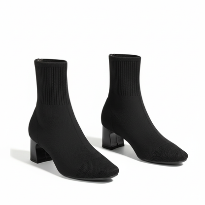 Women’s Square-Toe Sock Ankle Boots