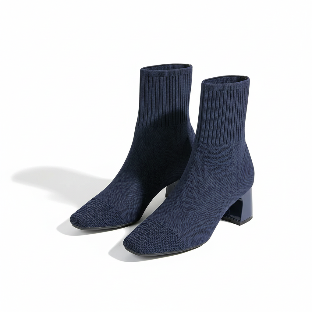 Women’s Square-Toe Sock Ankle Boots