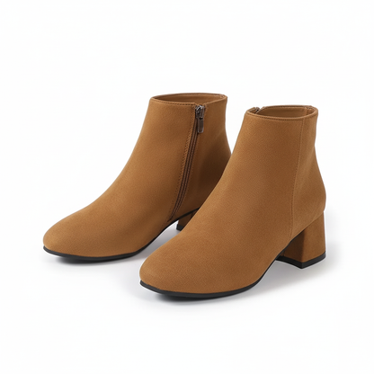 Women’s Solid Color Block Heeled Boots