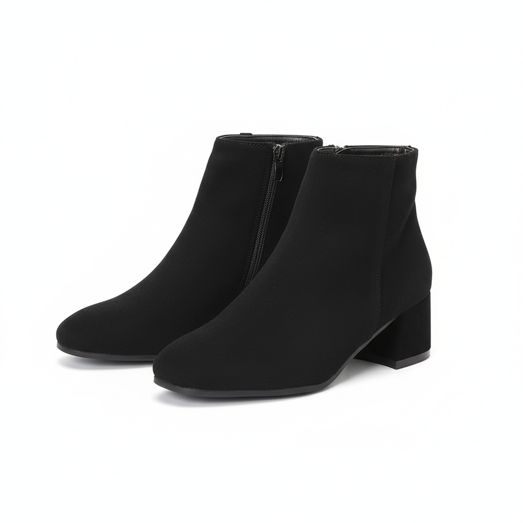 Women’s Solid Color Block Heeled Boots