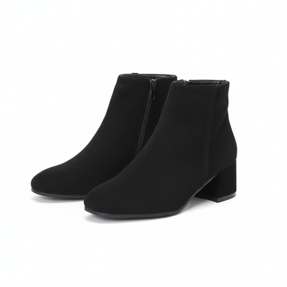 Women’s Solid Color Block Heeled Boots