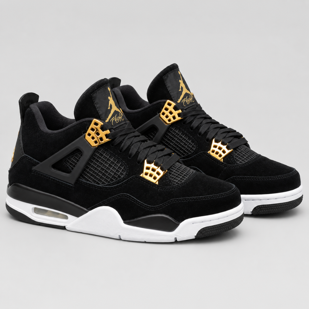 Air Jordan 4 Retro Royalty Black Gold Sneakers