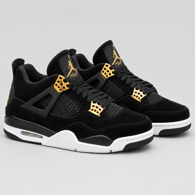 Air Jordan 4 Retro Royalty Black Gold Sneakers