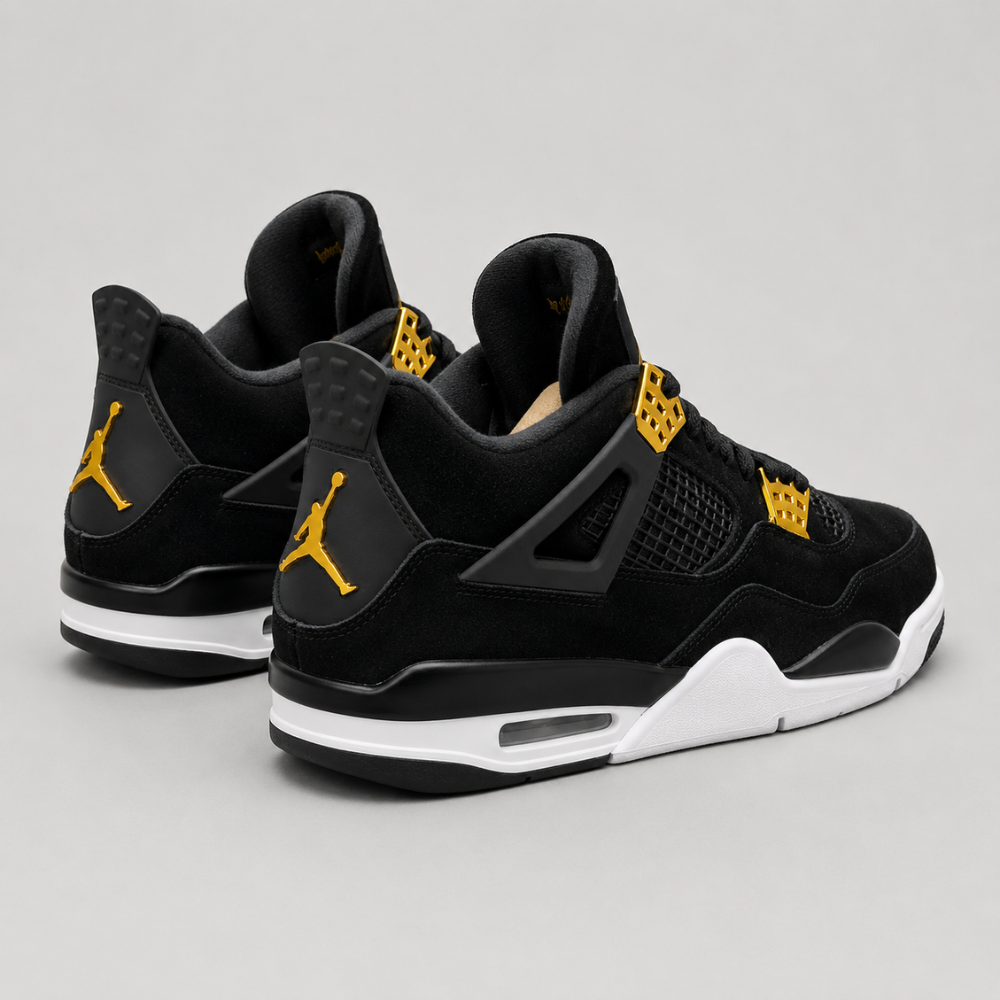 Air Jordan 4 Retro Royalty Black Gold Sneakers