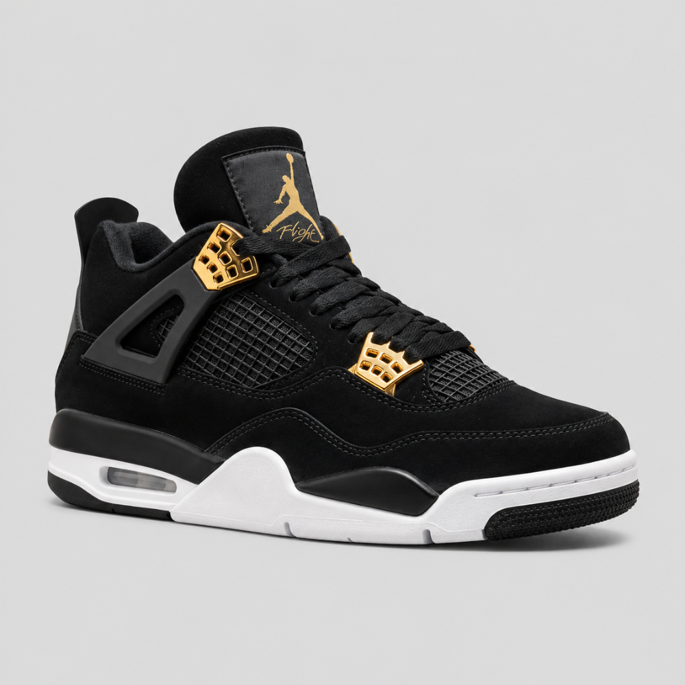 Air Jordan 4 Retro Royalty Black Gold Sneakers