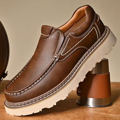 Men’s Slip-On Loafers - Rounded Toe and Low Heel