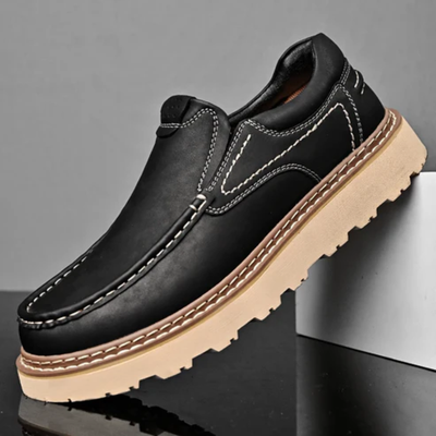 Men’s Slip-On Loafers - Rounded Toe and Low Heel