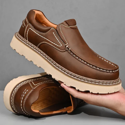 Men’s Slip-On Loafers - Rounded Toe and Low Heel