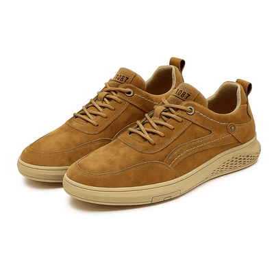 Men’s Suede Low Top Lace-Up Sneakers - Mesh Lining