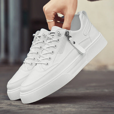 Men’s Zip Sneakers - Side Zipper Low Top Casual Trainers