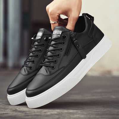 Men’s Zip Sneakers - Side Zipper Low Top Casual Trainers