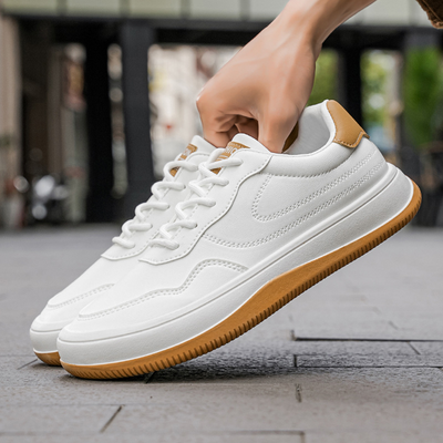 Men’s Low Top Lace-Up Sneakers - Contrast Sole Casual Trainers