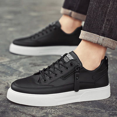 Men’s Zip Sneakers - Side Zipper Low Top Casual Trainers