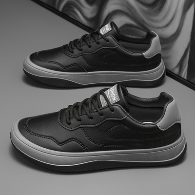 Men’s Low Top Lace-Up Sneakers - Contrast Sole Casual Trainers