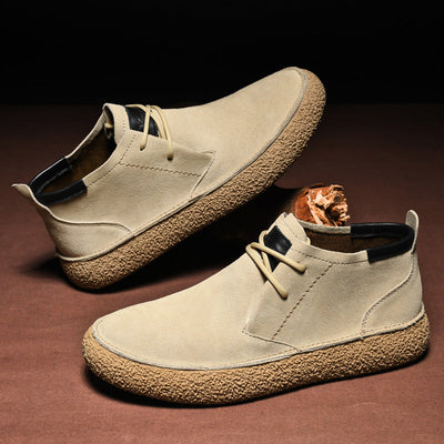 Men’s Mid Top Lace-Up Sneakers - Casual High Top Trainers