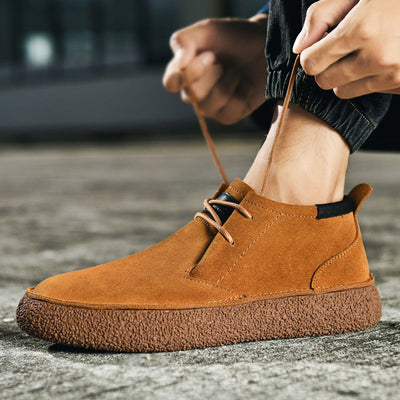 Men’s Mid Top Lace-Up Sneakers - Casual High Top Trainers