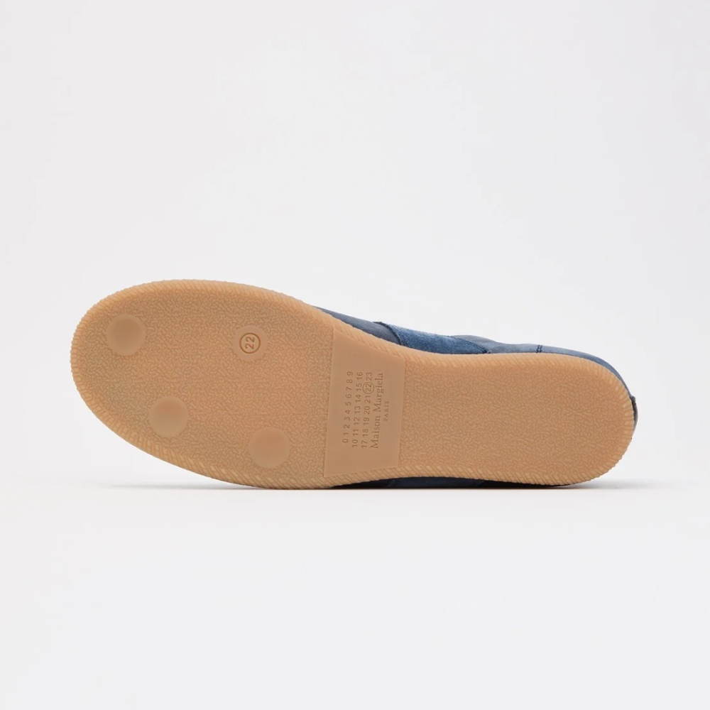 Maison Margiela Blue Soft Leather Suede Low Top Sneakers
