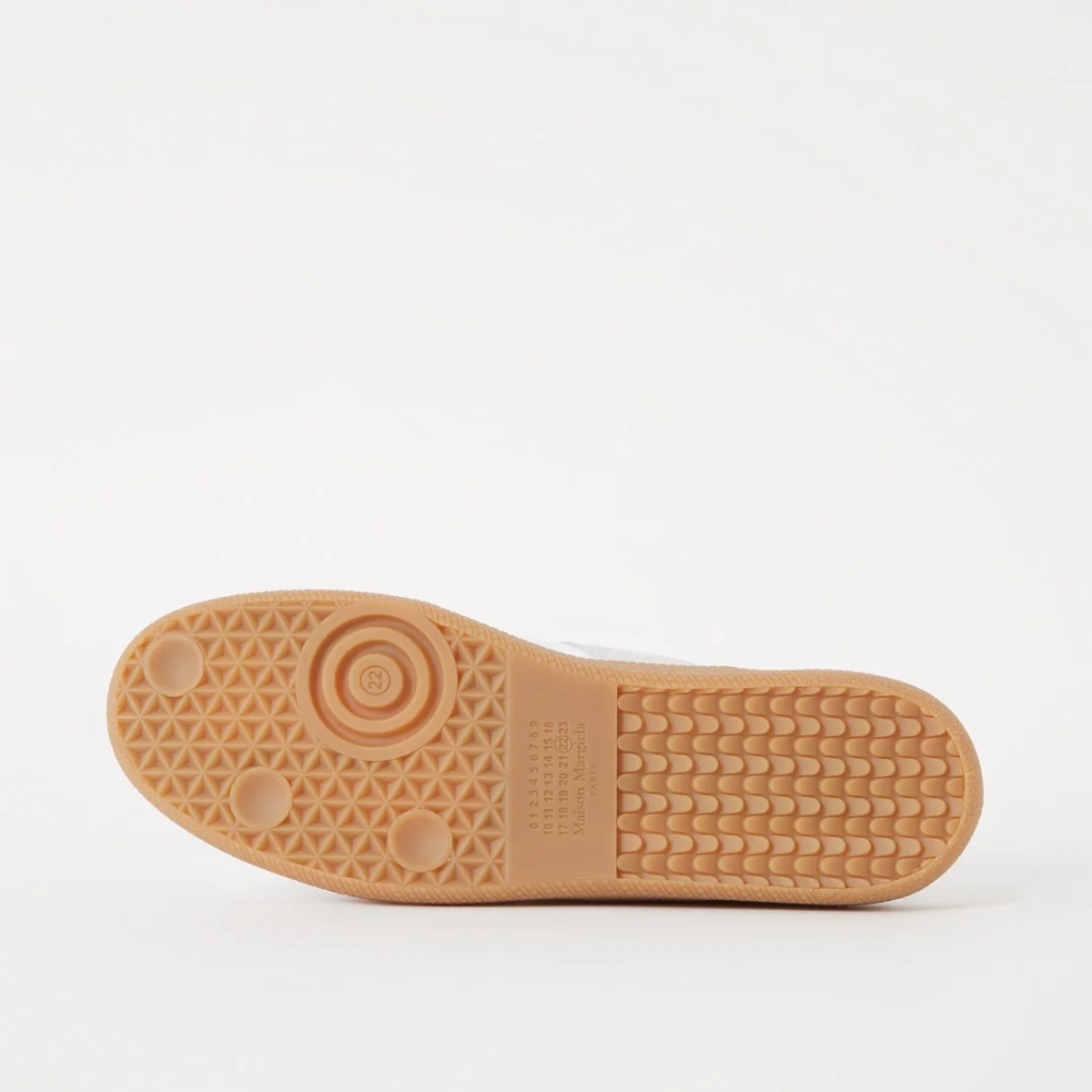 Maison Margiela White Calfskin Suede Low Top Sneakers