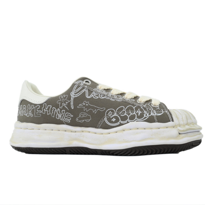 Maison Mihara Yasuhiro Blakey Men's Grey White Graphic Canvas OG Sole Sneakers