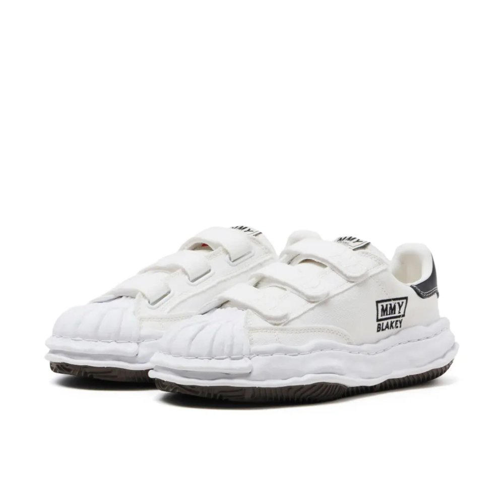 Maison Mihara Yasuhiro Blakey Men's White Black Canvas Touch-Strap Sneakers